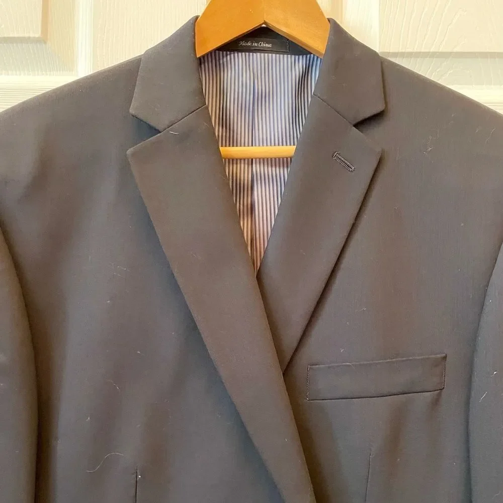 NAVY BLUE 2 BUTTON BLAZER BY CALVIN KLEIN SIZE 44R EUC